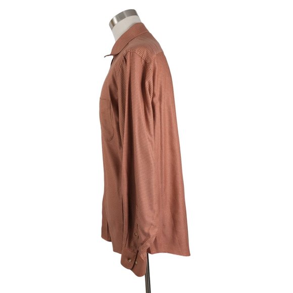 Jos A Bank Men's L Large Tailored Fit Travelers Collection Button Up Shirt Brown - Picture 4 of 8